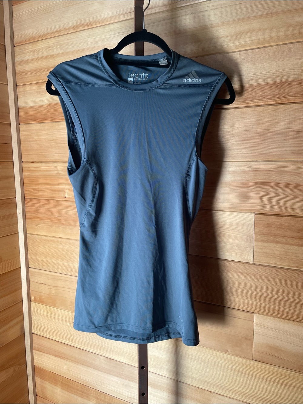 adidas Techfit Men’s Sleeveless Compression Training Top - Gray
